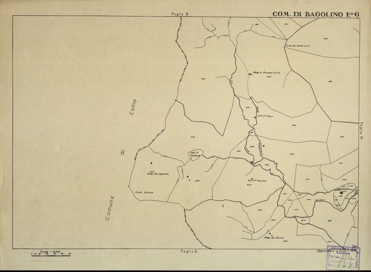(N:12267) MAPPE CATASTALI D'ITALIA - PROVINCIA DI BRESCIA - Foglio G - COMUNE DI BAGOLINO (B0003557) Carte e stampe antiche: riproduzione a colori su carta (formato A2)
