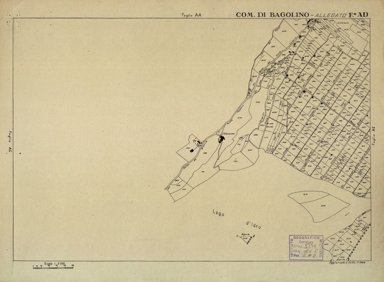 (N:12259) MAPPE CATASTALI D'ITALIA - PROVINCIA DI BRESCIA - Foglio AD - COMUNE DI BAGOLINO (B0003575) Carte e stampe antiche: riproduzione a colori su carta (formato A2)