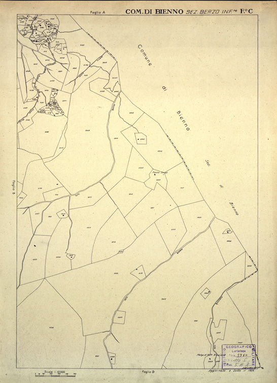(N:12284) MAPPE CATASTALI D'ITALIA - PROVINCIA DI BRESCIA - Foglio C - COMUNE DI BIENNO Sez. BERZO INFERIORE (B0003580) Carte e stampe antiche: riproduzione a colori su carta (formato A2)