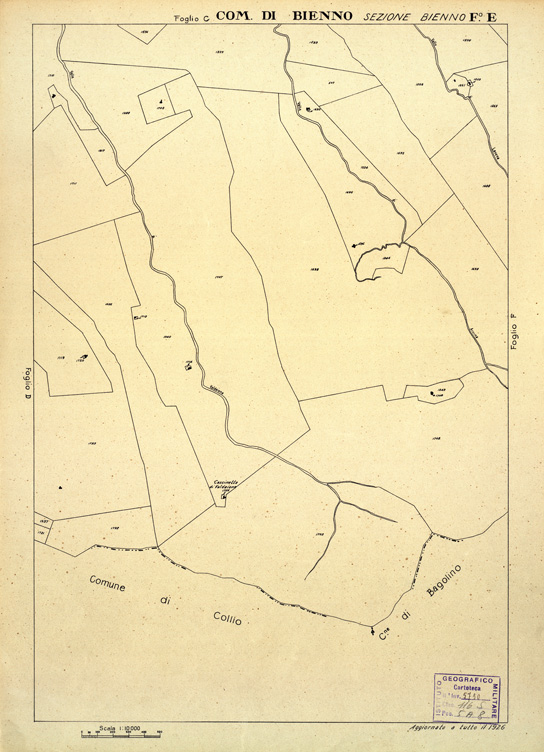 (N:12292) MAPPE CATASTALI D'ITALIA - PROVINCIA DI BRESCIA - Foglio E - COMUNE DI BIENNO Sez. BIENNO (B0003588) Carte e stampe antiche: riproduzione a colori su carta (formato A2)