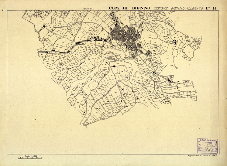 (N:12295) MAPPE CATASTALI D'ITALIA - PROVINCIA DI BRESCIA - Foglio H - COMUNE DI BIENNO Sez. BIENNO (B0003591) Carte e stampe antiche: riproduzione a colori su carta (formato A2)