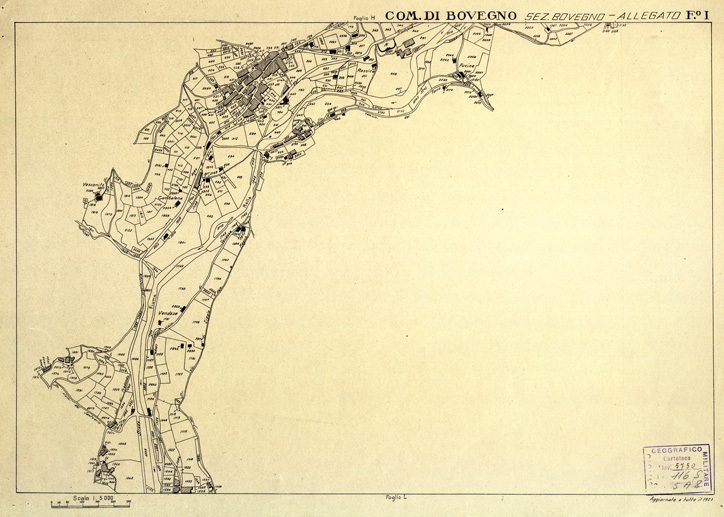 (N:12323) MAPPE CATASTALI D'ITALIA - PROVINCIA DI BRESCIA - Foglio I - COMUNE DI BOVEGNO Sez. di BOVEGNO (B0003607) Carte e stampe antiche: riproduzione a colori su carta (formato A2)
