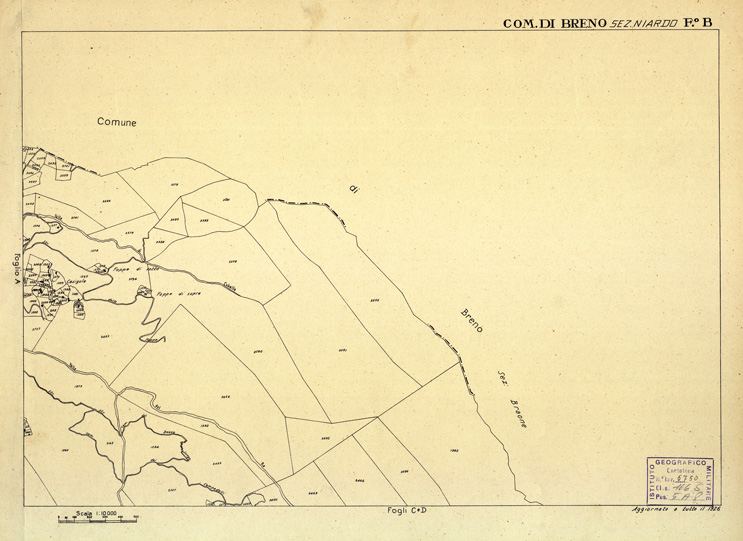 (N:12350) MAPPE CATASTALI D'ITALIA - PROVINCIA DI BRESCIA - Foglio B - COMUNE DI BRENO Sez. NIARDO (B0003646) Carte e stampe antiche: riproduzione a colori su carta (formato A2)