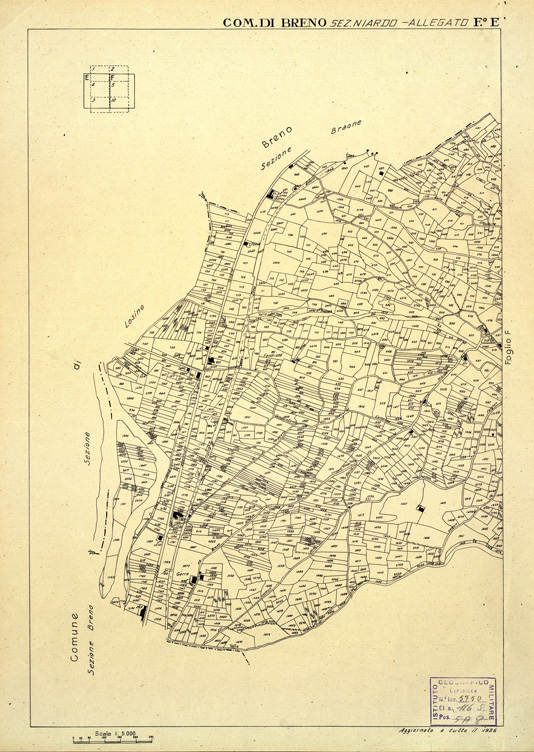 (N:12353) MAPPE CATASTALI D'ITALIA - PROVINCIA DI BRESCIA - Foglio E - COMUNE DI BRENO Sez. NIARDO (B0003649) Carte e stampe antiche: riproduzione a colori su carta (formato A2)