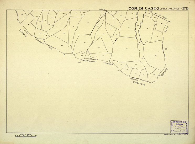 (N:12356) MAPPE CATASTALI D'ITALIA - PROVINCIA DI BRESCIA - Foglio B - COMUNE DI CASTO Sez. ALONE (B0003652) Carte e stampe antiche: riproduzione a colori su carta (formato A2)