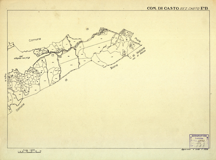 (N:12359) MAPPE CATASTALI D'ITALIA - PROVINCIA DI BRESCIA - Foglio B - COMUNE DI CASTO Sez. CASTO (B0003655) Carte e stampe antiche: riproduzione a colori su carta (formato A2)