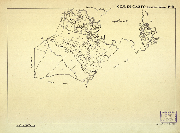 (N:12363) MAPPE CATASTALI D'ITALIA - PROVINCIA DI BRESCIA - Foglio B - COMUNE DI CASTO Sez. COMERO (B0003659) Carte e stampe antiche: riproduzione a colori su carta (formato A2)