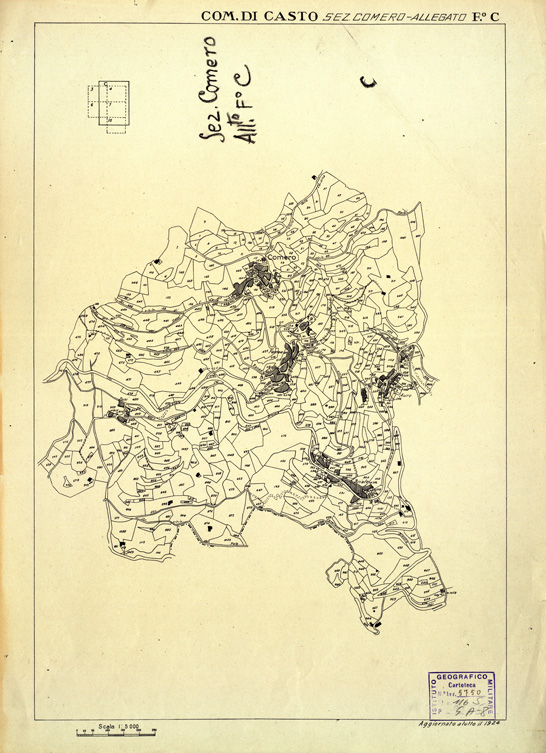 (N:12364) MAPPE CATASTALI D'ITALIA - PROVINCIA DI BRESCIA - Foglio C - COMUNE DI CASTO Sez. COMERO (B0003660) Carte e stampe antiche: riproduzione a colori su carta (formato A2)