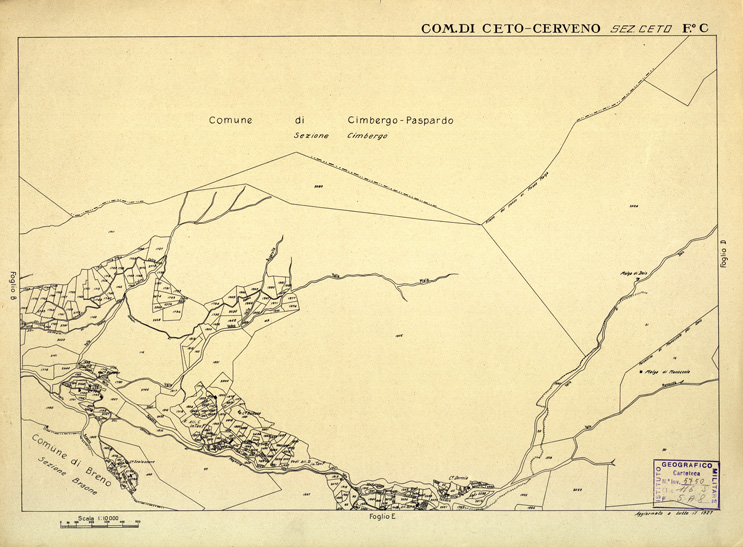 (N:12375) MAPPE CATASTALI D'ITALIA - PROVINCIA DI BRESCIA - Foglio C - COMUNE DI CETO CERVENO Sez. CETO (B0003671) Carte e stampe antiche: riproduzione a colori su carta (formato A2)