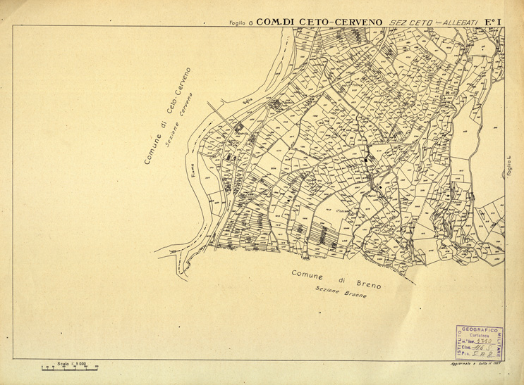(N:12381) MAPPE CATASTALI D'ITALIA - PROVINCIA DI BRESCIA - Foglio I - COMUNE DI CETO CERVENO Sez. CETO (B0003677) Carte e stampe antiche: riproduzione a colori su carta (formato A2)