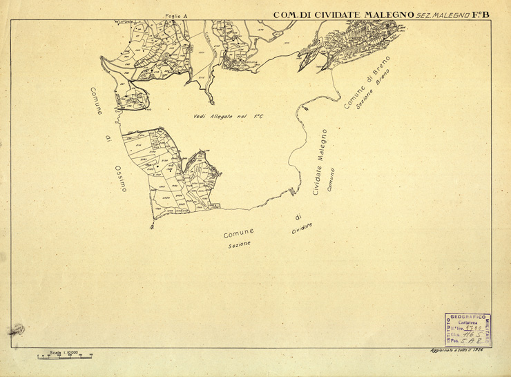 (N:12388) MAPPE CATASTALI D'ITALIA - PROVINCIA DI BRESCIA - Foglio B - COMUNE DI CIVIDATE MALEGNO Sez. MALEGNO (B0003684) Carte e stampe antiche: riproduzione a colori su carta (formato A2)