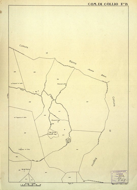 (N:12391) MAPPE CATASTALI D'ITALIA - PROVINCIA DI BRESCIA - Foglio B - COMUNE DI COLLIO (B0003687) Carte e stampe antiche: riproduzione a colori su carta (formato A2)