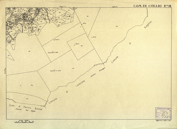 (N:12397) MAPPE CATASTALI D'ITALIA - PROVINCIA DI BRESCIA - Foglio H - COMUNE DI COLLIO (B0003693) Carte e stampe antiche: riproduzione a colori su carta (formato A2)