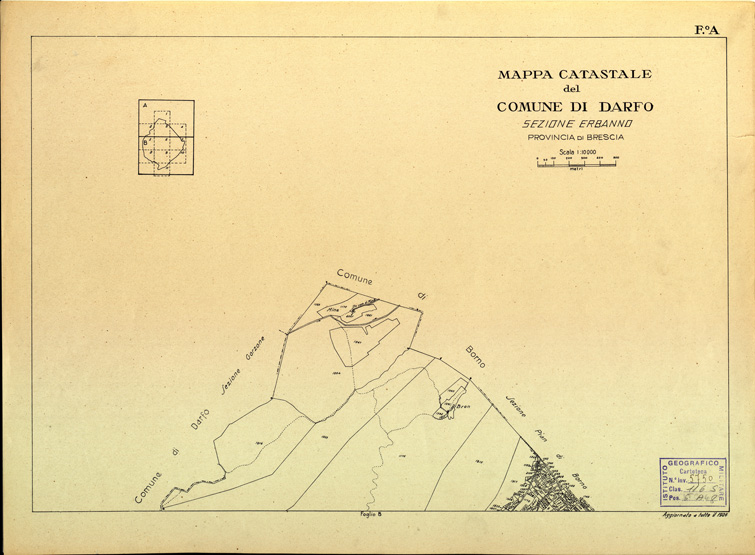 (N:12407) MAPPE CATASTALI D'ITALIA - PROVINCIA DI BRESCIA - Foglio A - COMUNE DI DARFO Sez. ERBANNO (B0003703) Carte e stampe antiche: riproduzione a colori su carta (formato A2)