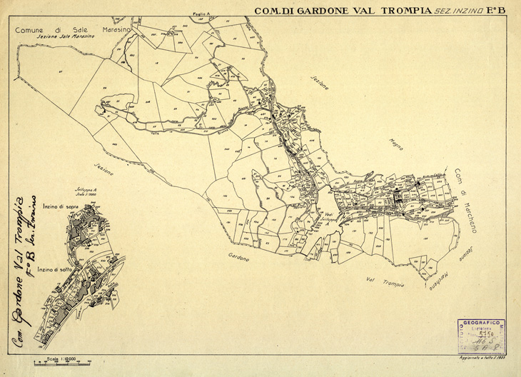 (N:12418) MAPPE CATASTALI D'ITALIA - PROVINCIA DI BRESCIA - Foglio B - COMUNE DI GARDONE VAL TROMPIA Sez. INZINO (B0003714) Carte e stampe antiche: riproduzione a colori su carta (formato A2)
