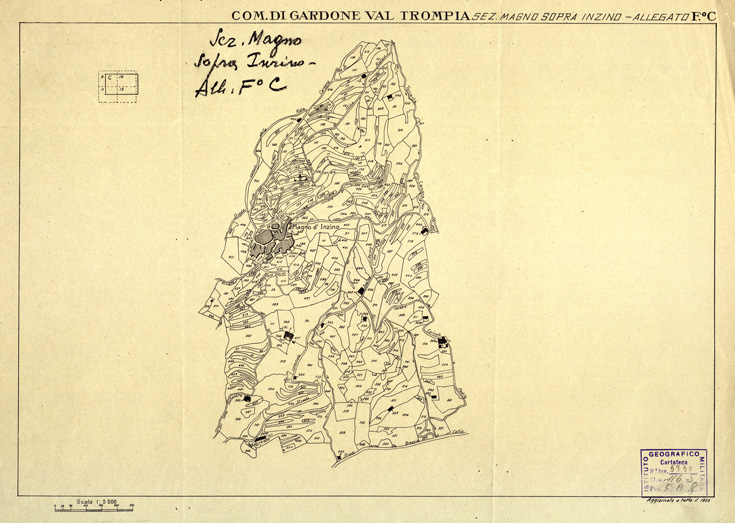 (N:12421) MAPPE CATASTALI D'ITALIA - PROVINCIA DI BRESCIA - Foglio C - COMUNE DI GARDONE VAL TROMPIA Sez. MAGNO SOPRA INZINO (B0003717) Carte e stampe antiche: riproduzione a colori su carta (formato A2)