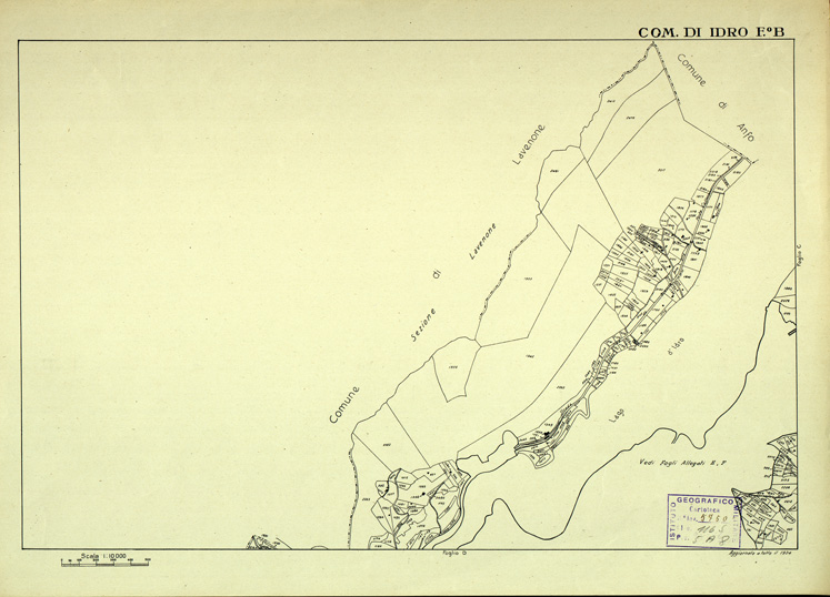 (N:12426) MAPPE CATASTALI D'ITALIA - PROVINCIA DI BRESCIA - Foglio B - COMUNE DI IDRO (B0003722) Carte e stampe antiche: riproduzione a colori su carta (formato A2)