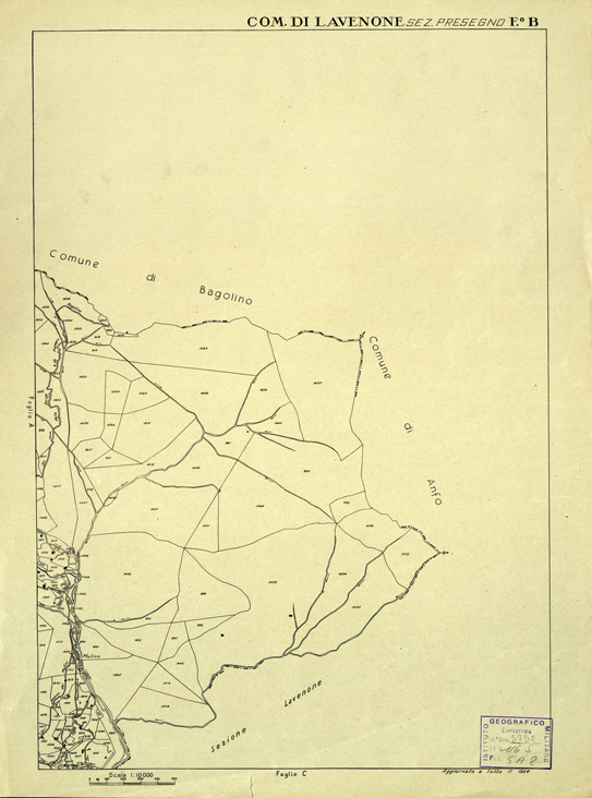 (N:12437) MAPPE CATASTALI D'ITALIA - PROVINCIA DI BRESCIA - Foglio B - COMUNE DI LAVENONE Sez. PRESEGNO (B0003733) Carte e stampe antiche: riproduzione a colori su carta (formato A2)