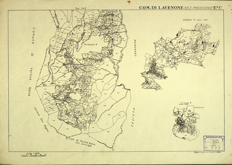 (N:12438) MAPPE CATASTALI D'ITALIA - PROVINCIA DI BRESCIA - Foglio C - COMUNE DI LAVENONE Sez. PRESEGNO (B0003734) Carte e stampe antiche: riproduzione a colori su carta (formato A2)