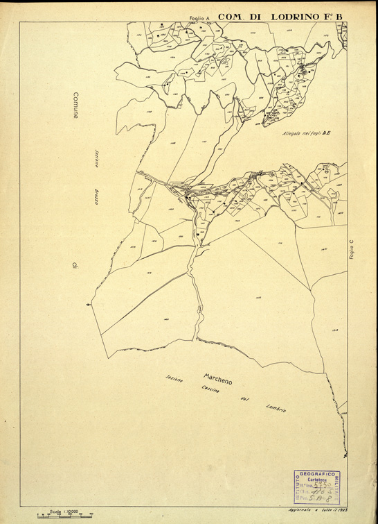 (N:12440) MAPPE CATASTALI D'ITALIA - PROVINCIA DI BRESCIA - Foglio B - COMUNE DI LODRINO (B0003736) Carte e stampe antiche: riproduzione a colori su carta (formato A2)