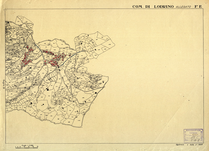 (N:12443) MAPPE CATASTALI D'ITALIA - PROVINCIA DI BRESCIA - Foglio E - COMUNE DI LODRINO (B0003739) Carte e stampe antiche: riproduzione a colori su carta (formato A2)