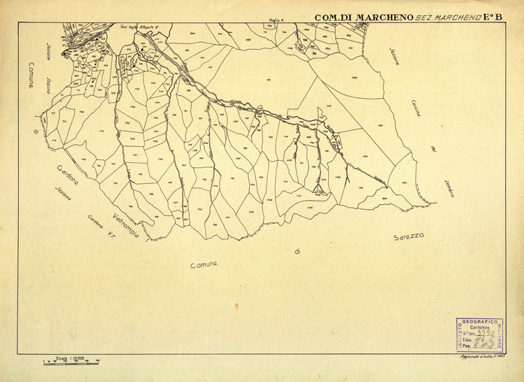 (N:12461) MAPPE CATASTALI D'ITALIA - PROVINCIA DI BRESCIA - Foglio B - COMUNE DI MARCHENO Sez.MARCHENO (B0003757) Carte e stampe antiche: riproduzione a colori su carta (formato A2)