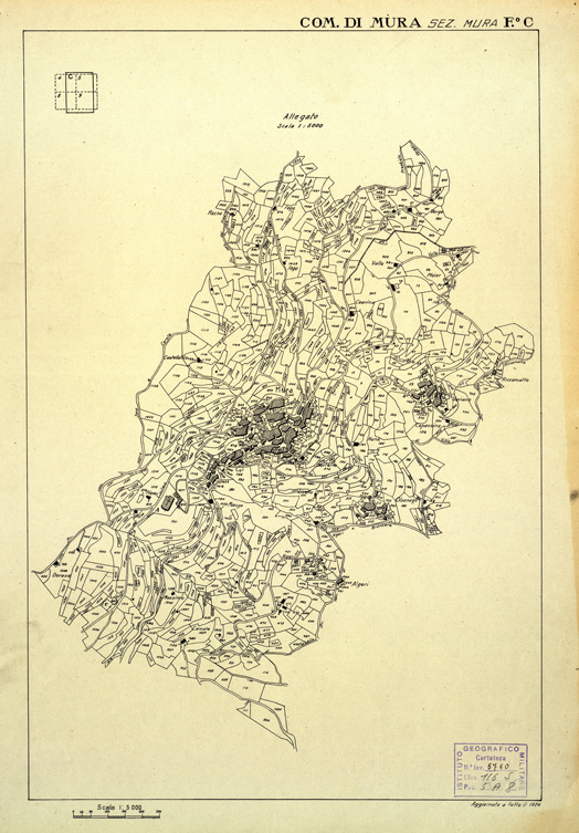 (N:12465) MAPPE CATASTALI D'ITALIA - PROVINCIA DI BRESCIA - Foglio C - COMUNE DI MURA Sez.MURA (B0003761) Carte e stampe antiche: riproduzione a colori su carta (formato A2)