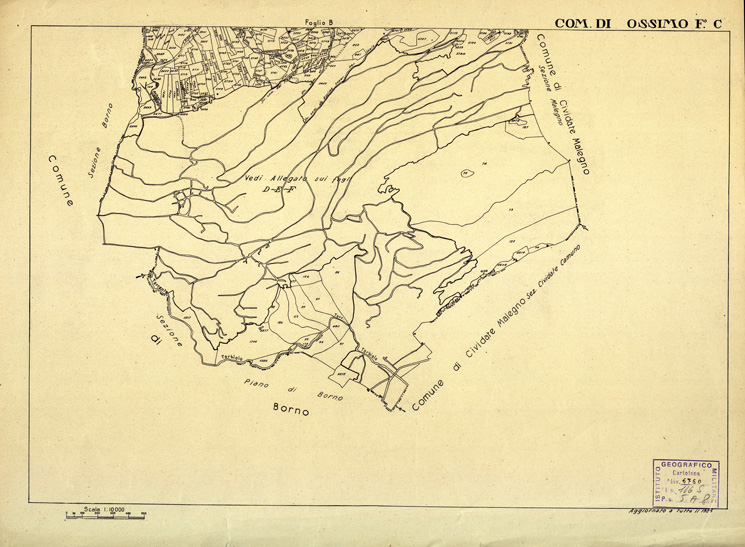 (N:12470) MAPPE CATASTALI D'ITALIA - PROVINCIA DI BRESCIA - Foglio C - COMUNE DI OSSIMO (B0003766) Carte e stampe antiche: riproduzione a colori su carta (formato A2)