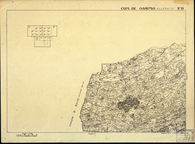 (N:12471) MAPPE CATASTALI D'ITALIA - PROVINCIA DI BRESCIA - Foglio D - COMUNE DI OSSIMO (B0003767) Carte e stampe antiche: riproduzione a colori su carta (formato A2)