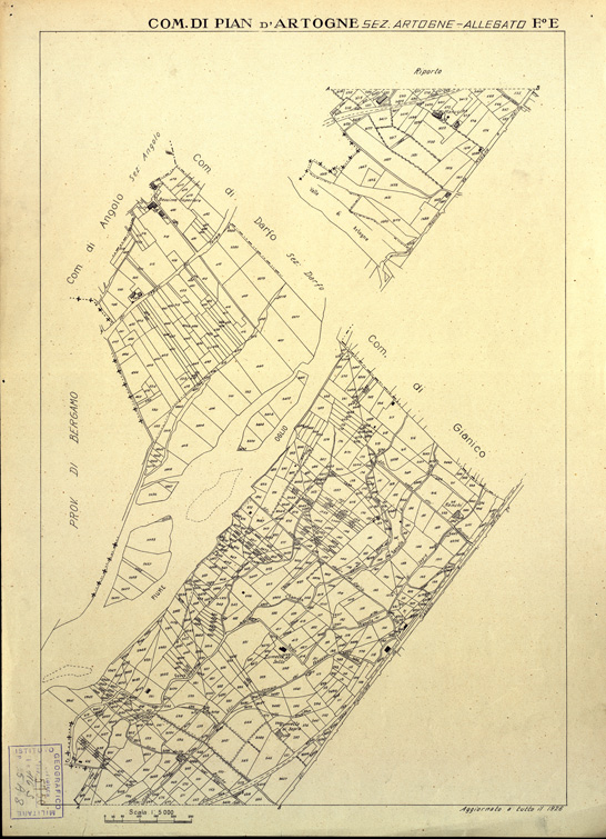 (N:12497) MAPPE CATASTALI D'ITALIA - PROVINCIA DI BRESCIA - Foglio E - COMUNE DI PIAN D'ARTOGNE Sez. ARTOGNE (B0003793) Carte e stampe antiche: riproduzione a colori su carta (formato A2)
