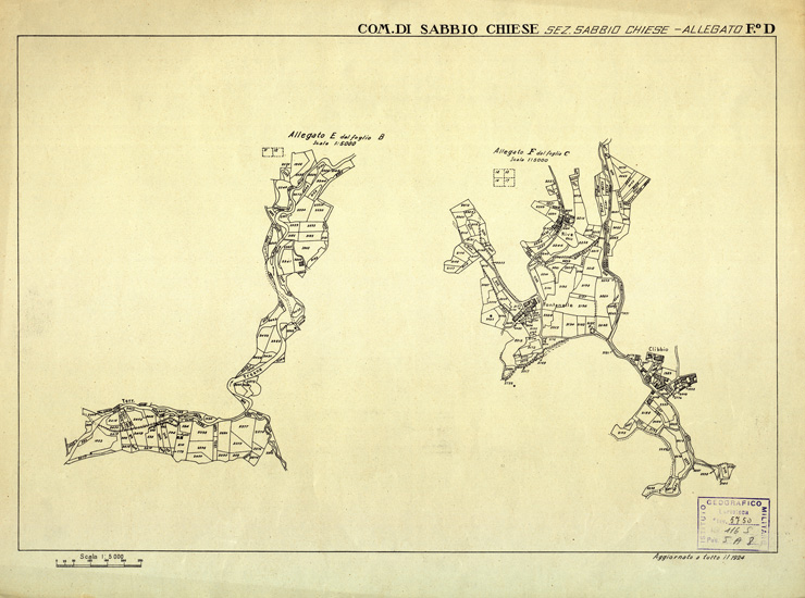 (N:12526) MAPPE CATASTALI D'ITALIA - PROVINCIA DI BRESCIA - Foglio D - COMUNE DI SABBIO CHIESE Sez. SABBIO CHIESE (B0003822) Carte e stampe antiche: riproduzione a colori su carta (formato A2)