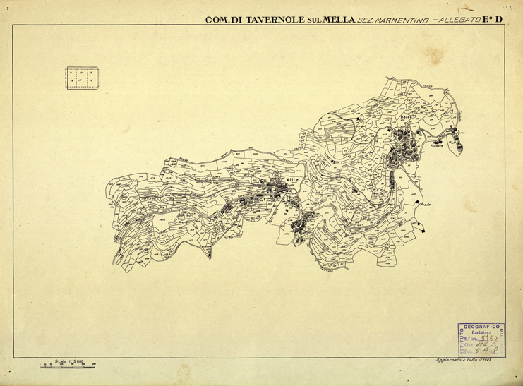 (N:12536) MAPPE CATASTALI D'ITALIA - PROVINCIA DI BRESCIA - Foglio D - COMUNE DI TAVERNOLE SUL MELLA Sez. MAMERTINO (B0003832) Carte e stampe antiche: riproduzione a colori su carta (formato A2)