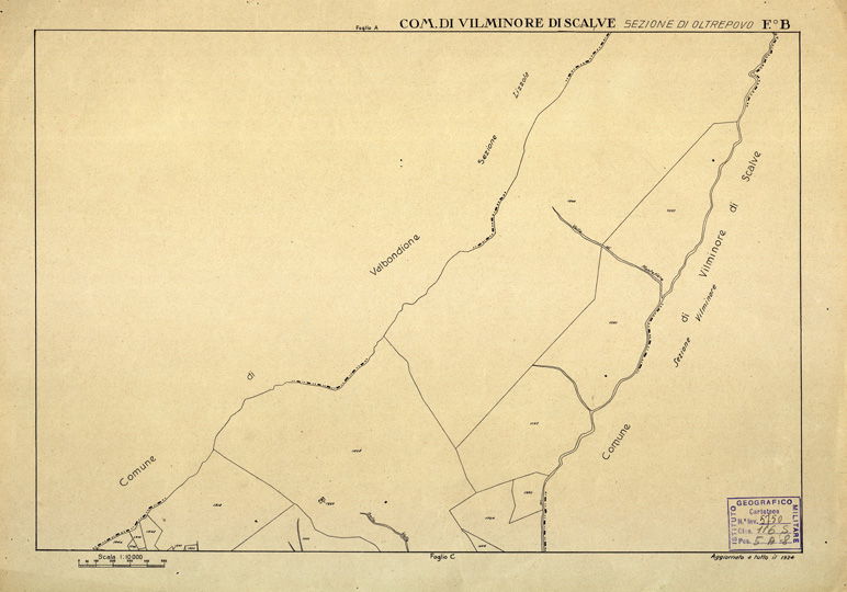 (N:12549) MAPPE CATASTALI D'ITALIA - PROVINCIA DI BRESCIA - Foglio B - COMUNE DI VILMINORE DI SCALVE Sez. OLTREPOVO (B0003845) Carte e stampe antiche: riproduzione a colori su carta (formato A2)