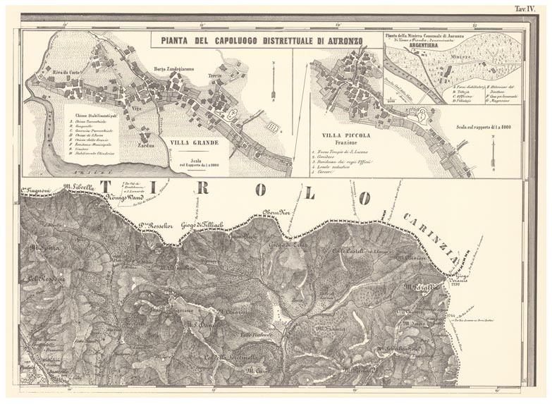 (N:11799) CARTA TOPOGRAFICA DELLA PROVINCIA DI BELLUNO - Tavola IV (B0003866) Carte e stampe antiche: riproduzione a colori su carta (formato A2)