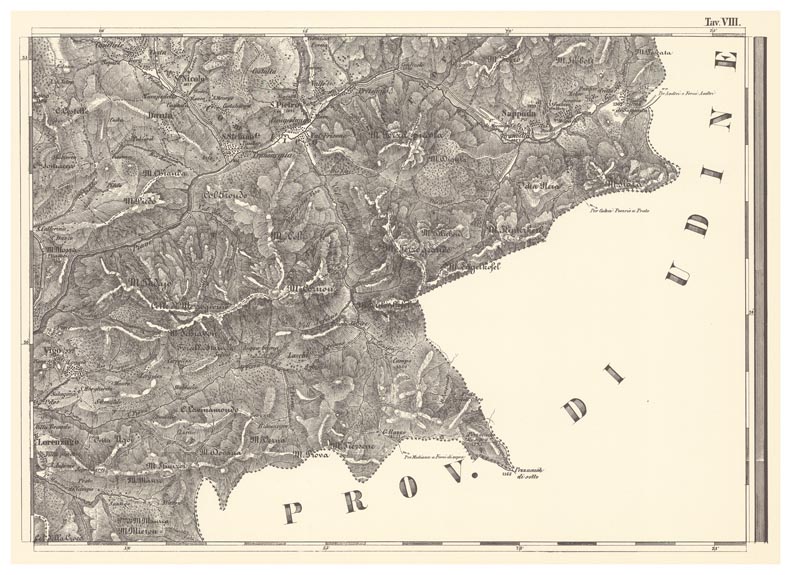 (N:11804) CARTA TOPOGRAFICA DELLA PROVINCIA DI BELLUNO - Tavola VIII (B0003870) Carte e stampe antiche: riproduzione a colori su carta (formato A2)