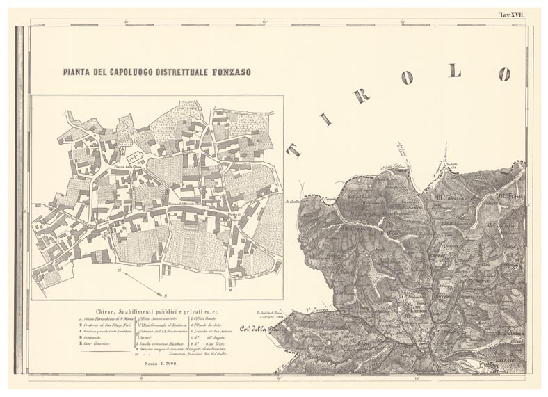 (N:11813) CARTA TOPOGRAFICA DELLA PROVINCIA DI BELLUNO - Tavola XVII (B0003879) Carte e stampe antiche: riproduzione a colori su carta (formato A2)