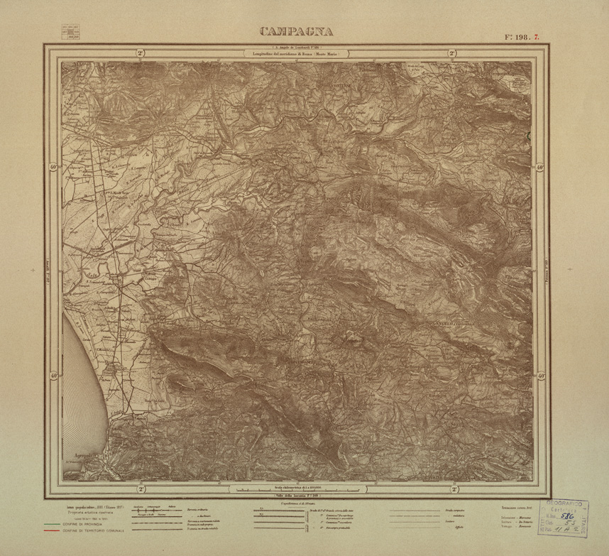 (N:3505) CARTA DELLA PROVINCIA DI POTENZA - CAMPAGNA - Foglio 198.7 (B0003945) Carte e stampe antiche: riproduzione a colori su carta (formato A2)