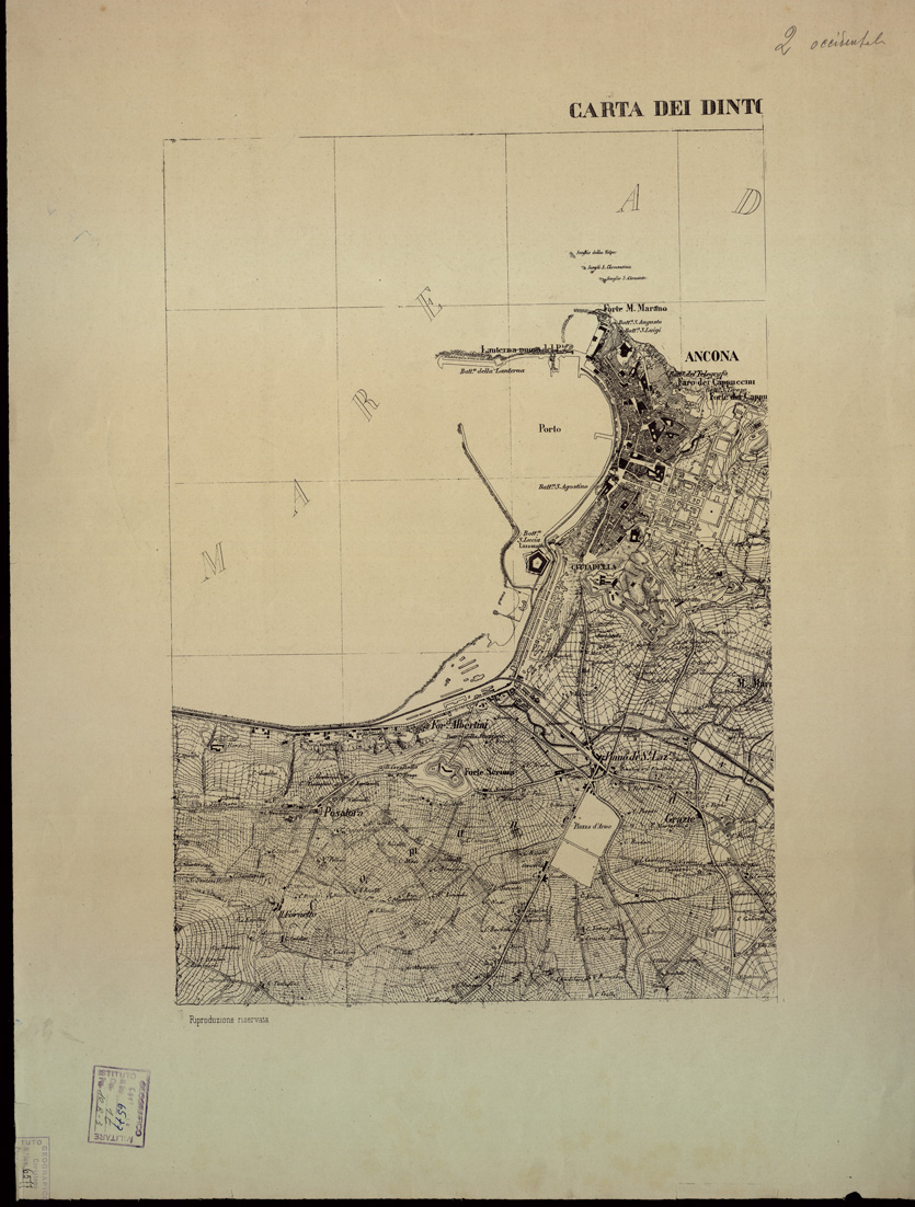 (N:1494) CARTA DEI DINTORNI DI ANCONA - Tavola 2 occidentale (B0003968) Carte e stampe antiche: riproduzione a colori su carta (formato A2)