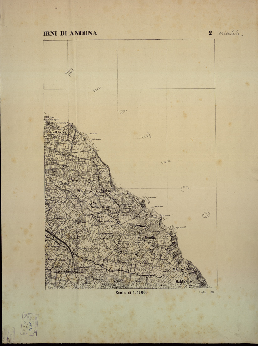(N:1495) CARTA DEI DINTORNI DI ANCONA - Tavola 2 orientale (B0003969) Carte e stampe antiche: riproduzione a colori su carta (formato A2)