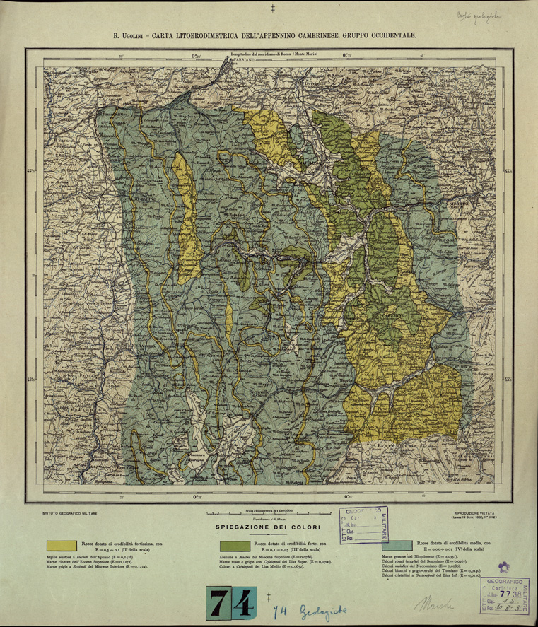 (N:5596) CARTA MORFOTETTONICA DELL'APPENNINO CAMERINESE GRUPPO OCCIDENTALE - Tavola 3 N.2 (B0003989) Carte e stampe antiche: riproduzione a colori su carta (formato A2)