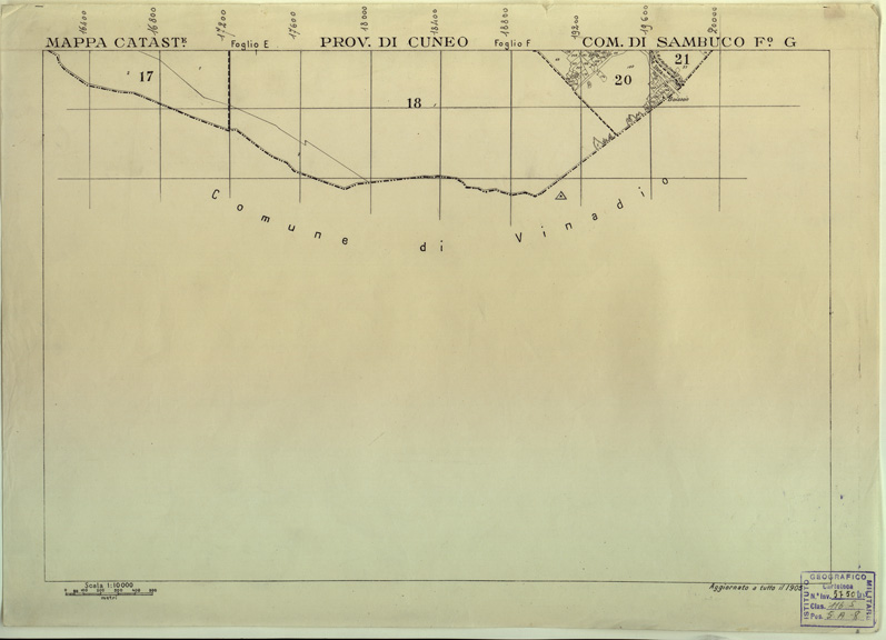 (N:12585) MAPPE CATASTALI D'ITALIA - PROVINCIA DI CUNEO - COMUNE DI SAMBUCO Foglio G (B0004038) Carte e stampe antiche: riproduzione a colori su carta (formato A2)