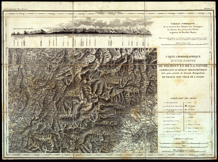 (N:8319) CARTE CHOROGRAPHIQUE D'UNE PARTIE DU PIEMONT ET DE LA SAVOIE COMPRENANT LE RESEAU TRIGONOMETRIQUE FAIT POUR JOINDRE LA GRANDE TRIANGULATION DE FRANCE AVEC CELLE DE L'ITALIE. (B0004123) Carte e stampe antiche: riproduzione a colori su carta (formato A2)