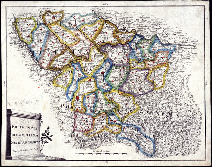 (N:14518) PROVINCIE DI LUMELLINA, VOGHERA E TORTONA (B0004158) Carte e stampe antiche: riproduzione a colori su carta (formato A2)