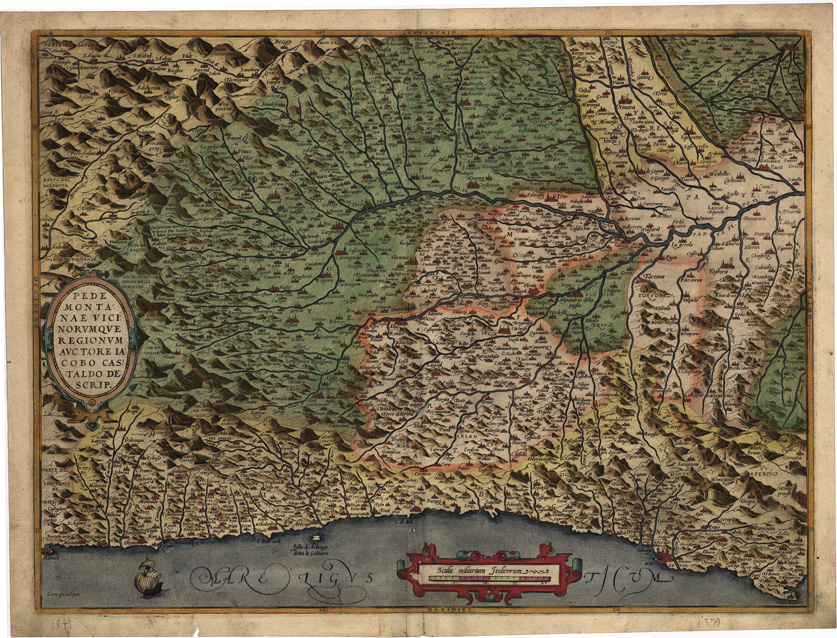 (N:13223) PEDEMONTANAE VICI NORUMQUE REGIONUM... (B0004378) Carte e stampe antiche: riproduzione a colori su carta (formato A2)