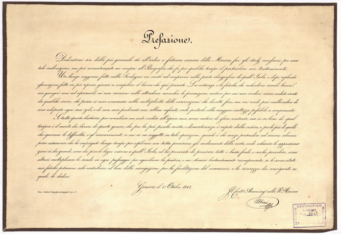 (N:5429) CARTA IDROGRAFICA DELLA SARDEGNA LEVATA DAL CAVALIERE GIUSEPPE ALBINI CAPITANO DI VASCELLO NELLA MARINA DI S.M. SARDA - Prefazione (B0004785) Carte e stampe antiche: riproduzione a colori su carta (formato A2)