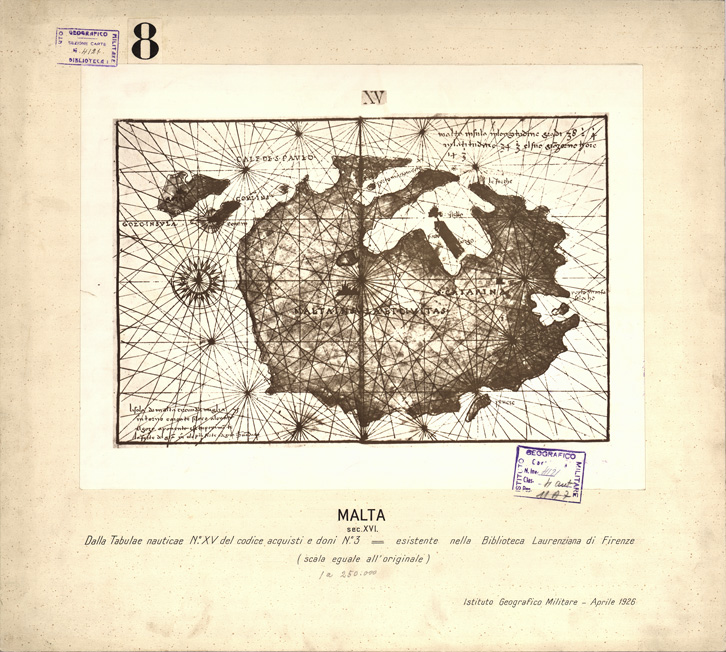 (N:12088) MALTA - SEC. XVI (B0005424) Carte e stampe antiche: riproduzione a colori su carta (formato A2)