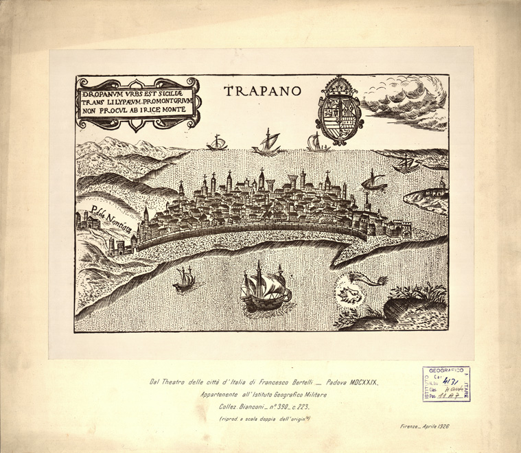 (N:10684) TRAPANI (B0005432) Carte e stampe antiche: riproduzione a colori su carta (formato A2)