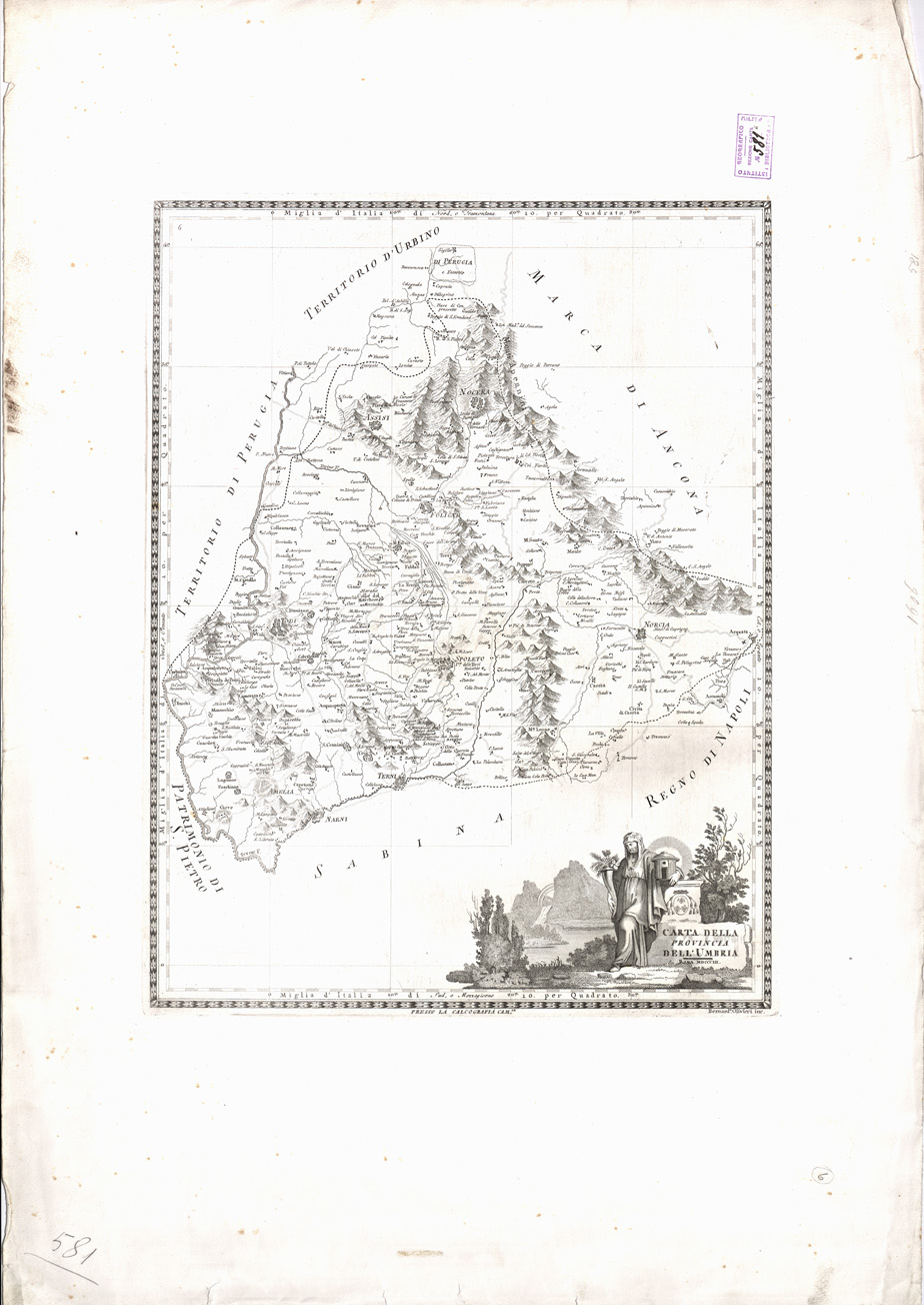(N:3493) CARTA DELLA PROVINCIA DELL'UMBRIA, ROMA MDCCCIII. (B0005509) Carte e stampe antiche: riproduzione a colori su carta (formato A2)