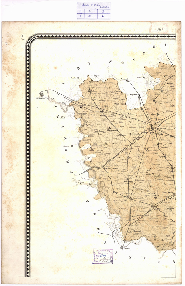 (N:7849) CARTA TOPOGRAFICA DELLA PROVINCIA DI PAVIA... - Foglio 1 (B0005697) Carte e stampe antiche: riproduzione a colori su carta (formato A2)