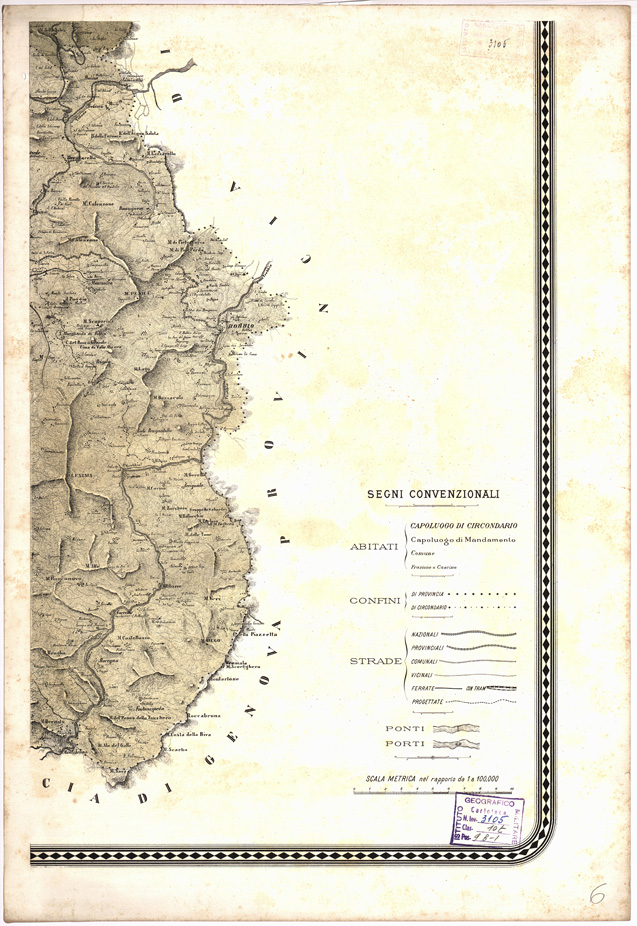 (N:7854) CARTA TOPOGRAFICA DELLA PROVINCIA DI PAVIA... - Foglio 6 (B0005702) Carte e stampe antiche: riproduzione a colori su carta (formato A2)